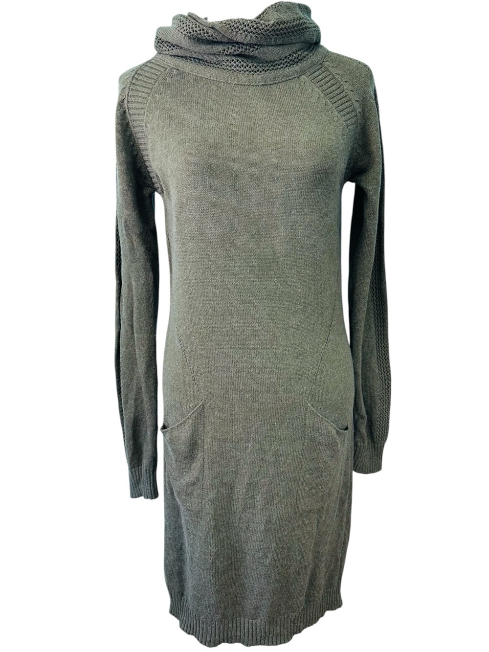 Prana Olive Cowl-Neck Knit Sweater Dress